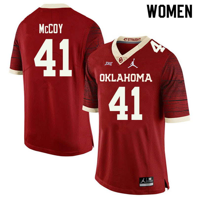 Jordan Brand Women #41 Jake McCoy Oklahoma Sooners College Football Jerseys Sale-Retro